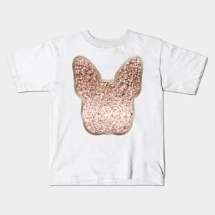 Sparkling rose gold French Bulldog Kids T-Shirt